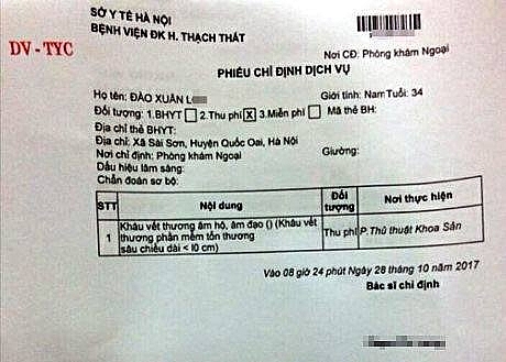 BV Đa khoa Thạch Thất nói gì về việc nam thanh niên bị rách tay được chỉ định khâu... âm đạo