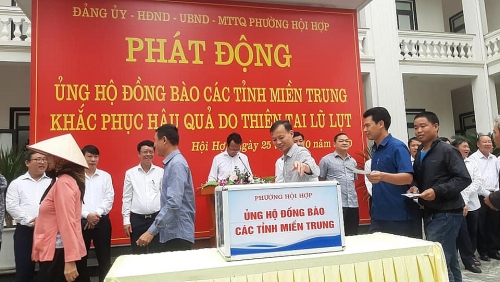 Phường Hội Hợp, TP Vĩnh Yên góp hơn 450 triệu đồng ủng hộ đồng bào miền Trung