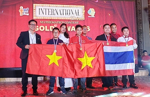 hoc sinh viet nam gianh 2 huy chuong vang cuoc thi tim kiem tai nang toan hoc itmc 2019