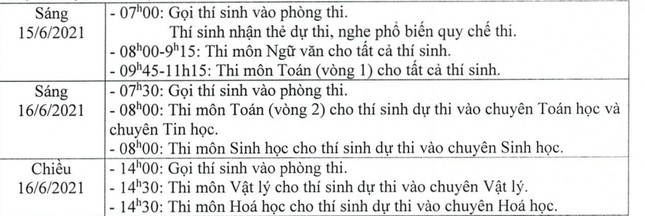 Một số trường THPT chuyên chốt lịch thi lớp 10