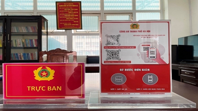 Phòng trực ban trụ sở Công an huyện Mê Linh (Ảnh: congan.hanoi.gov.vn) 