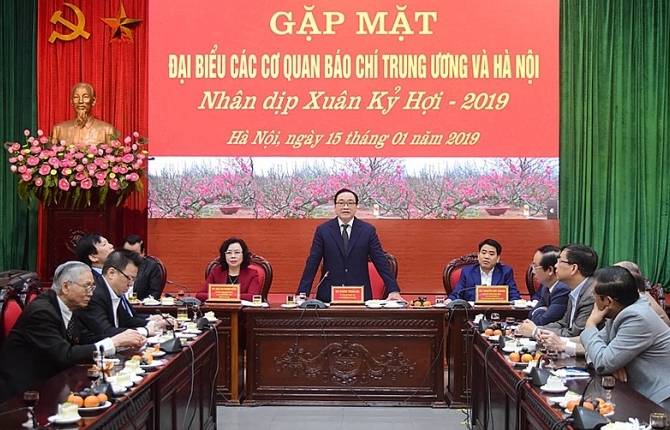 Lãnh đạo TP Hà Nội gặp mặt đại biểu các cơ quan báo chí