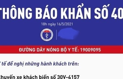 Bộ Y tế tìm người đi trên xe khách Hà Nội- Lạc Sơn, Hoà Bình