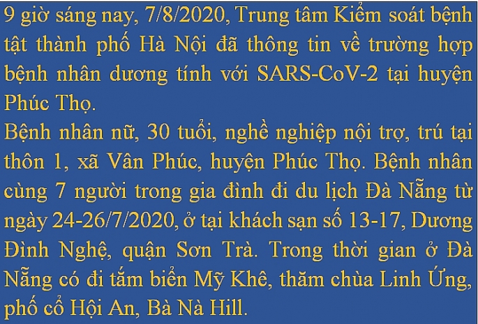 ha noi ghi nhan ca duong tinh voi sars cov 2 tai phuc tho