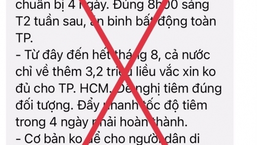 Thông tin "không cho người dân di chuyển trong 7 ngày' là giả mạo