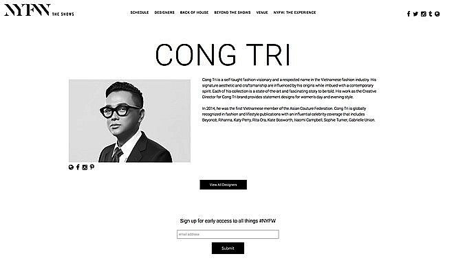 Nhà thiết kế Công Trí tại New York Fashion Week: Khi “Hạt sương nghiêng” hội đủ ánh sáng để rực rỡ nha thiet ke cong tri tai new york fashion week khi hat suong nghieng hoi du anh sang de ruc ro