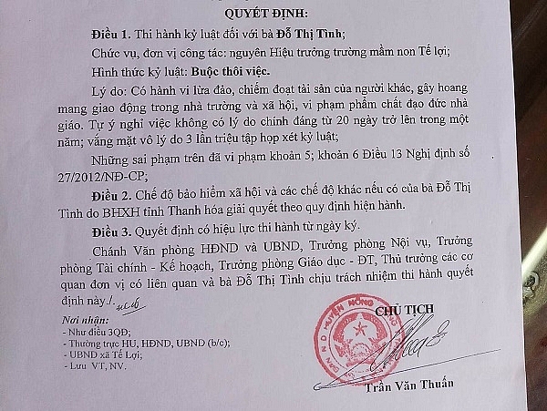 duoi viec hieu truong truong mam non co hanh vi lua dao hang ty dong