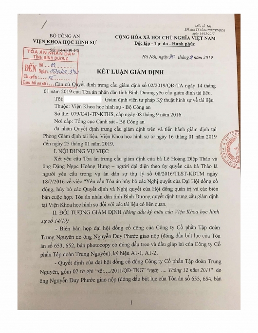 Công bố kết luận giám định các tài liệu không liên quan đến nội dung tố cáo? cong bo ket luan giam dinh cac tai lieu khong lien quan den noi dung to cao