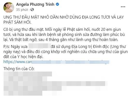 Sau án phạt, Angela Phương Trinh vẫn tiếp tục quảng cáo giun đất chữa ung thư