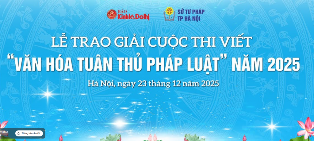 TRỰC TIẾP | Lễ trao giải Cuộc thi viết “Văn hoá tuân thủ pháp luật” năm 2025