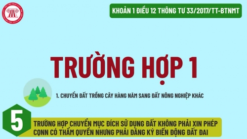 5 trường hợp chuyển mục đích sử dụng đất không cần xin phép